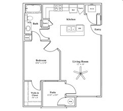 1x1 Small 2123 floor plan